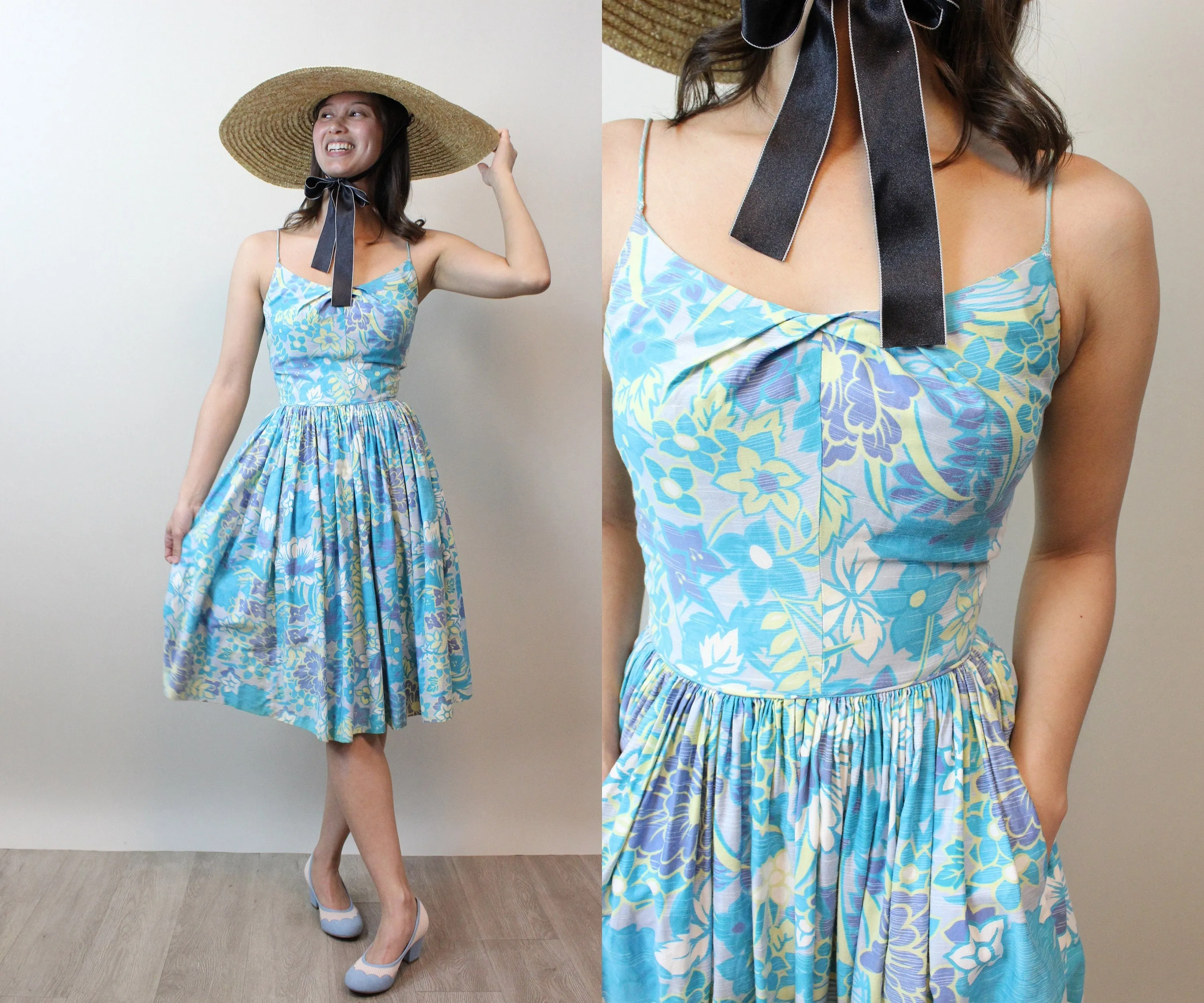 1950s CABANA hawaiian cotton sun dress xxs | new spring summer