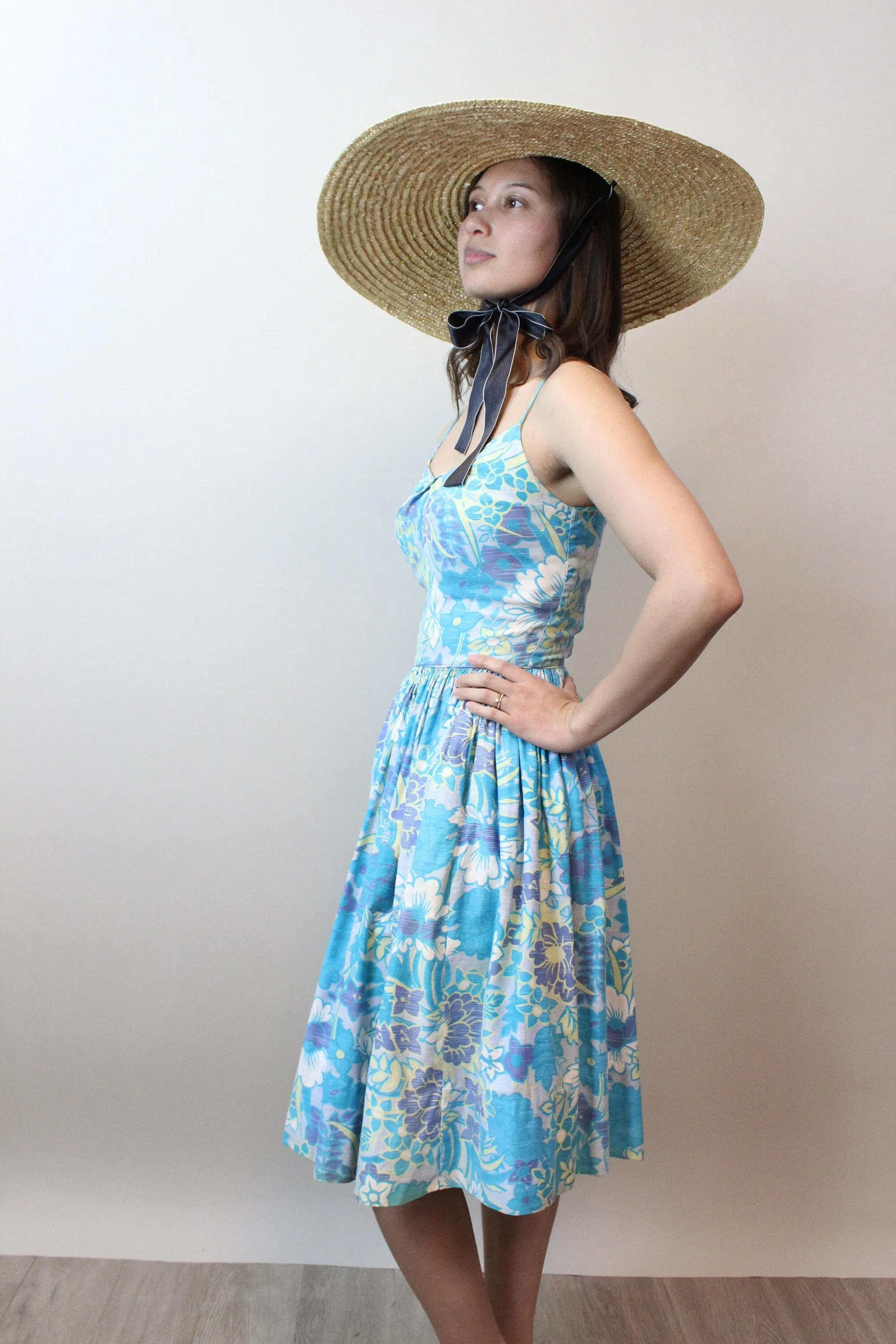 1950s CABANA hawaiian cotton sun dress xxs | new spring summer