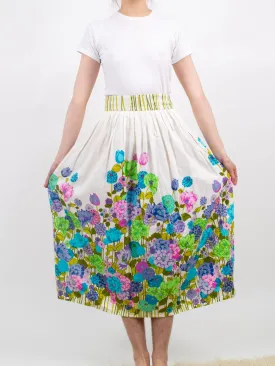 1960s Bright Floral Hawaiian Maxi Skirt