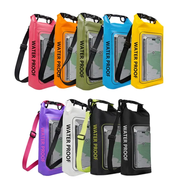 2 In 1 Outdoor Cycling Crossbody Phone Bag PVC Swimming IPX6 Waterproof Bag, Size: 2L(Black)