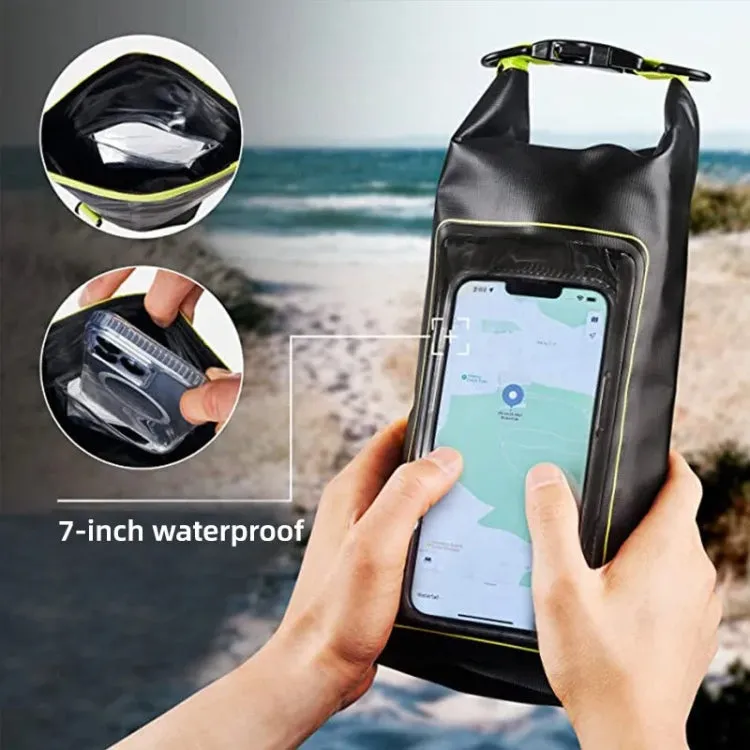 2 In 1 Outdoor Cycling Crossbody Phone Bag PVC Swimming IPX6 Waterproof Bag, Size: 2L(Black)