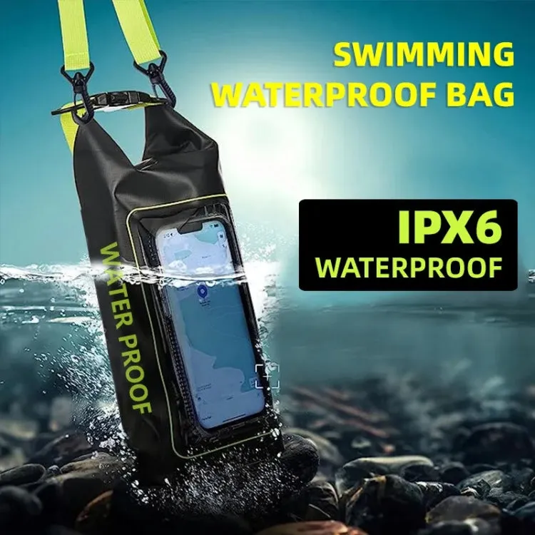 2 In 1 Outdoor Cycling Crossbody Phone Bag PVC Swimming IPX6 Waterproof Bag, Size: 2L(Black)