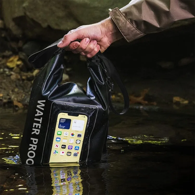 2 In 1 Outdoor Cycling Crossbody Phone Bag PVC Swimming IPX6 Waterproof Bag, Size: 2L(Black)