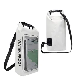 2 In 1 Outdoor Cycling Crossbody Phone Bag PVC Swimming IPX6 Waterproof Bag, Size: 2L(White)