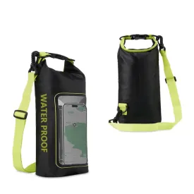 2 In 1 Outdoor Cycling Crossbody Phone Bag PVC Swimming IPX6 Waterproof Bag, Size: 5L(Black Green)