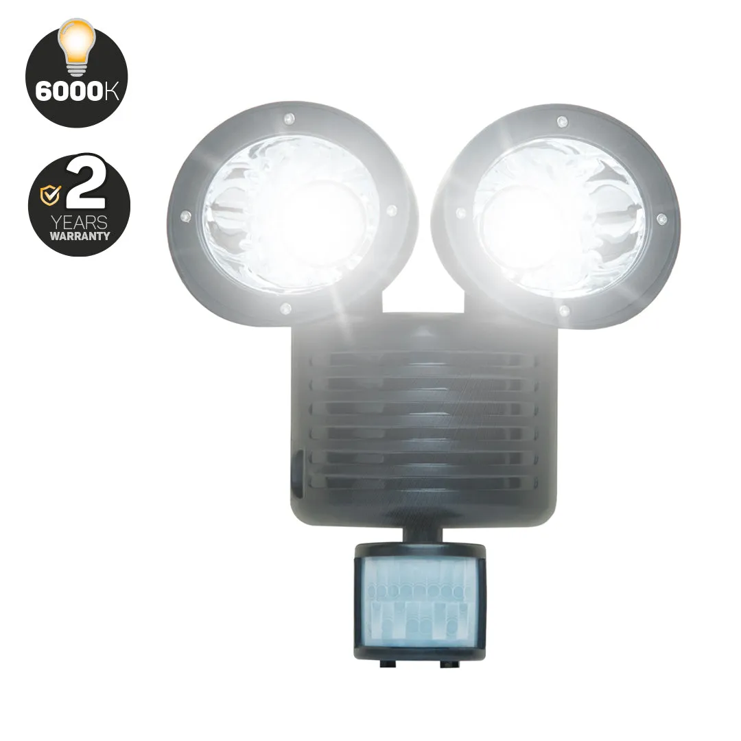 22 LED Twin Head Solar Security Light — with separate solar panel