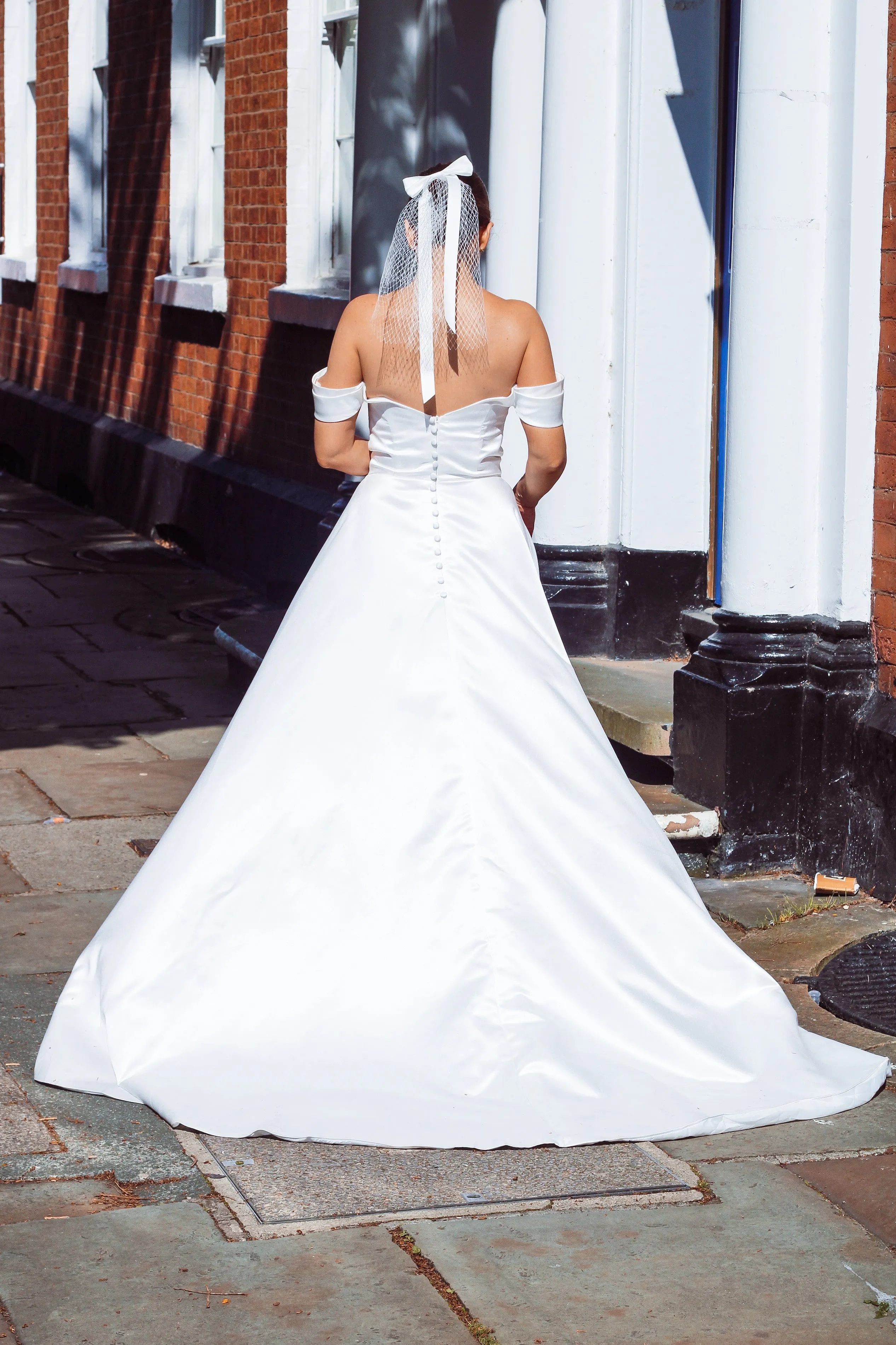 Abbie - Off-the-Shoulder Satin Wedding Dress