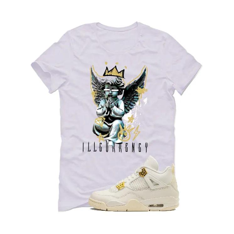 Air Jordan 4 WMNS “Metallic Gold” | illcurrency White T-Shirt (Graffiti Angel)