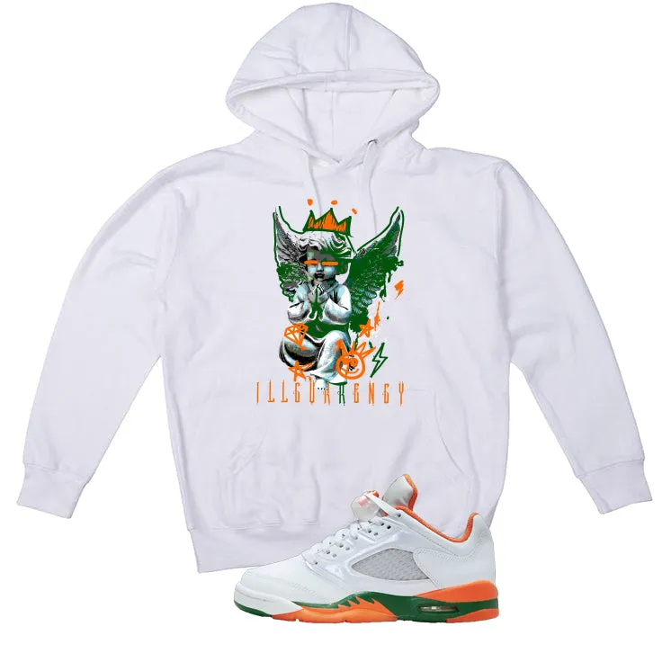 Air Jordan 5 GS Miami Hurricanes White T-Shirt (Graffiti Angel)| illcurrency