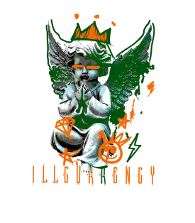 Air Jordan 5 GS Miami Hurricanes White T-Shirt (Graffiti Angel)| illcurrency