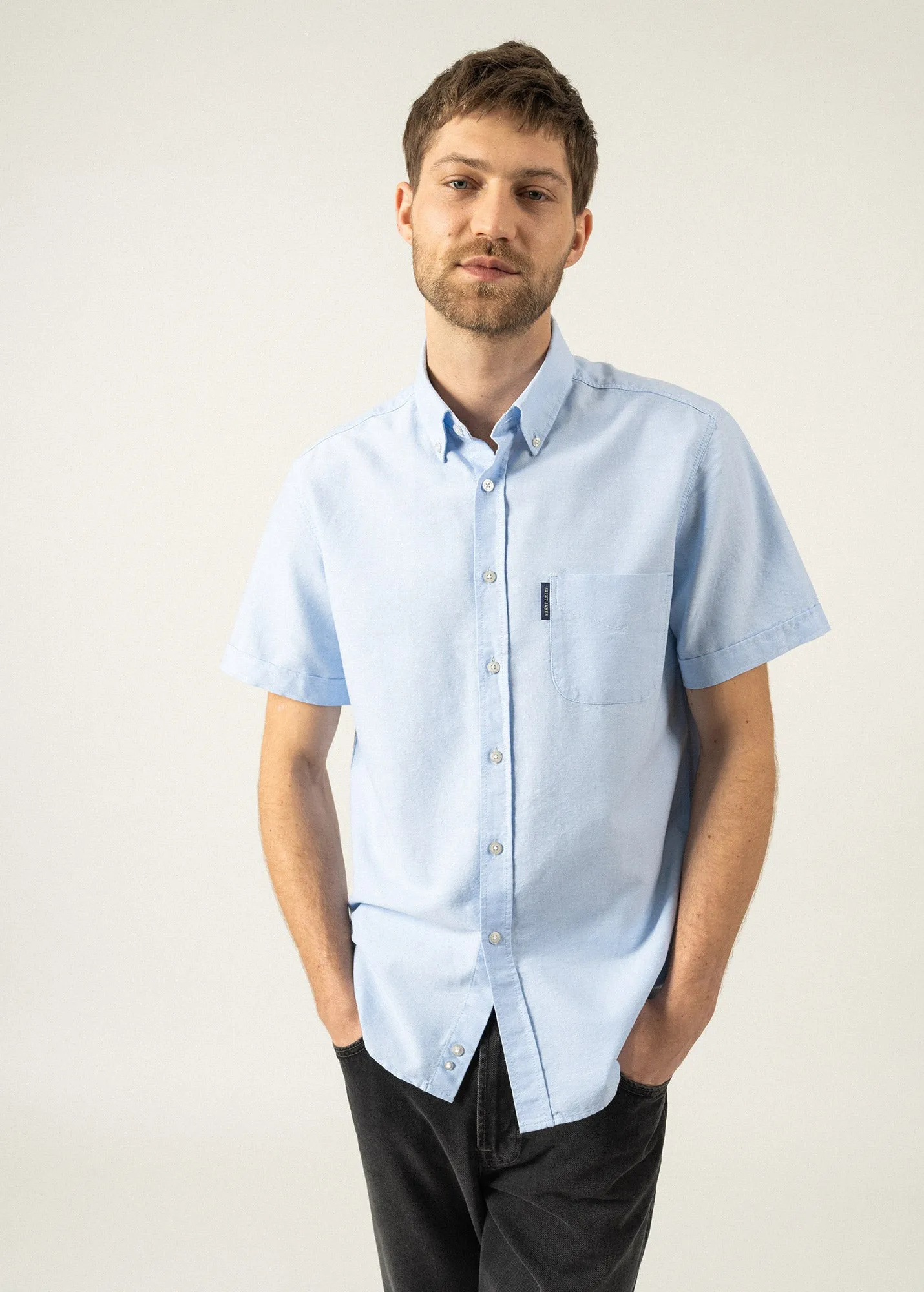 Amboise short sleeve shirt - regular fit, in cotton oxford (CIEL)