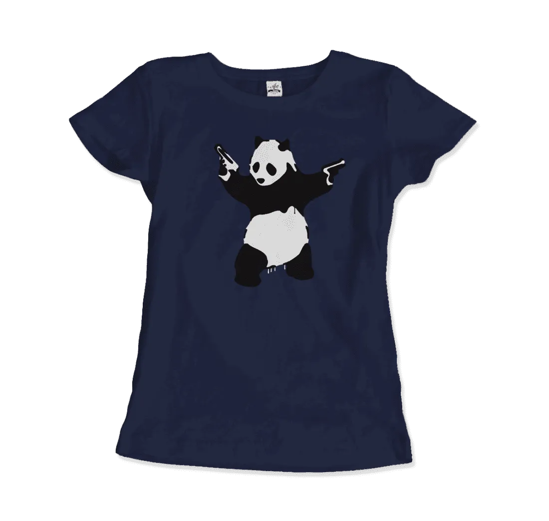 Banksy Pandamonium Armed Panda Artwork T-Shirt