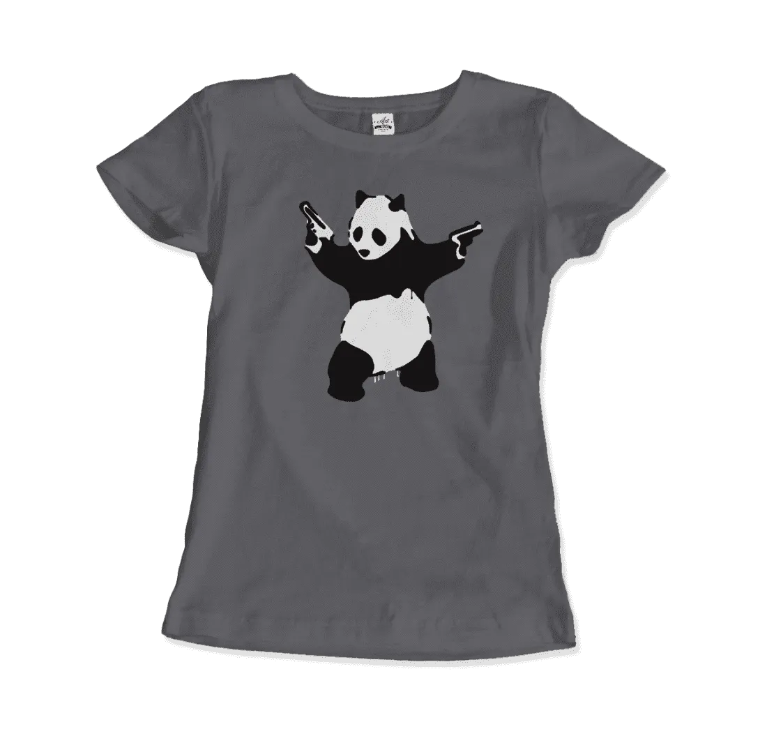 Banksy Pandamonium Armed Panda Artwork T-Shirt