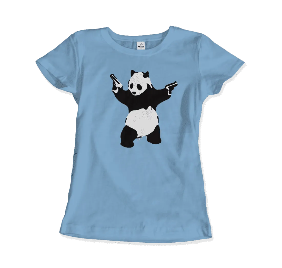 Banksy Pandamonium Armed Panda Artwork T-Shirt