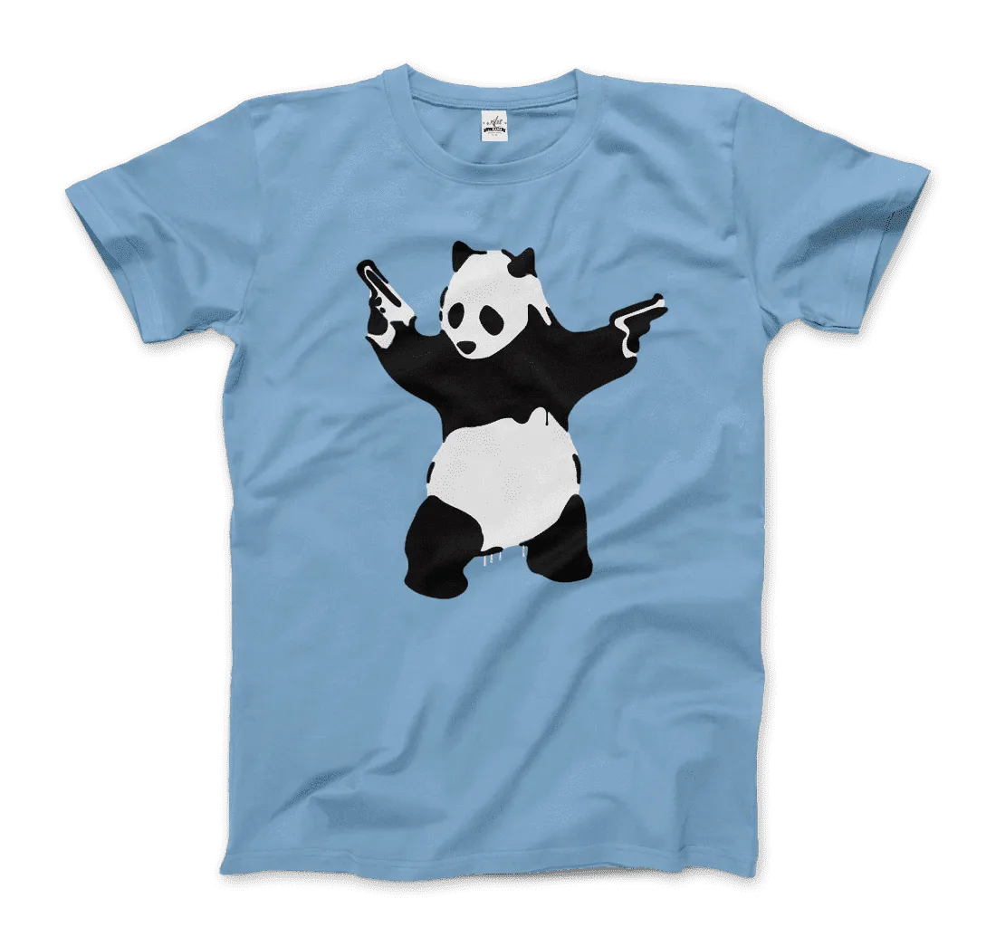 Banksy Pandamonium Armed Panda Artwork T-Shirt