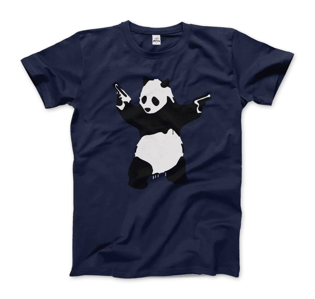 Banksy Pandamonium Armed Panda Artwork T-Shirt