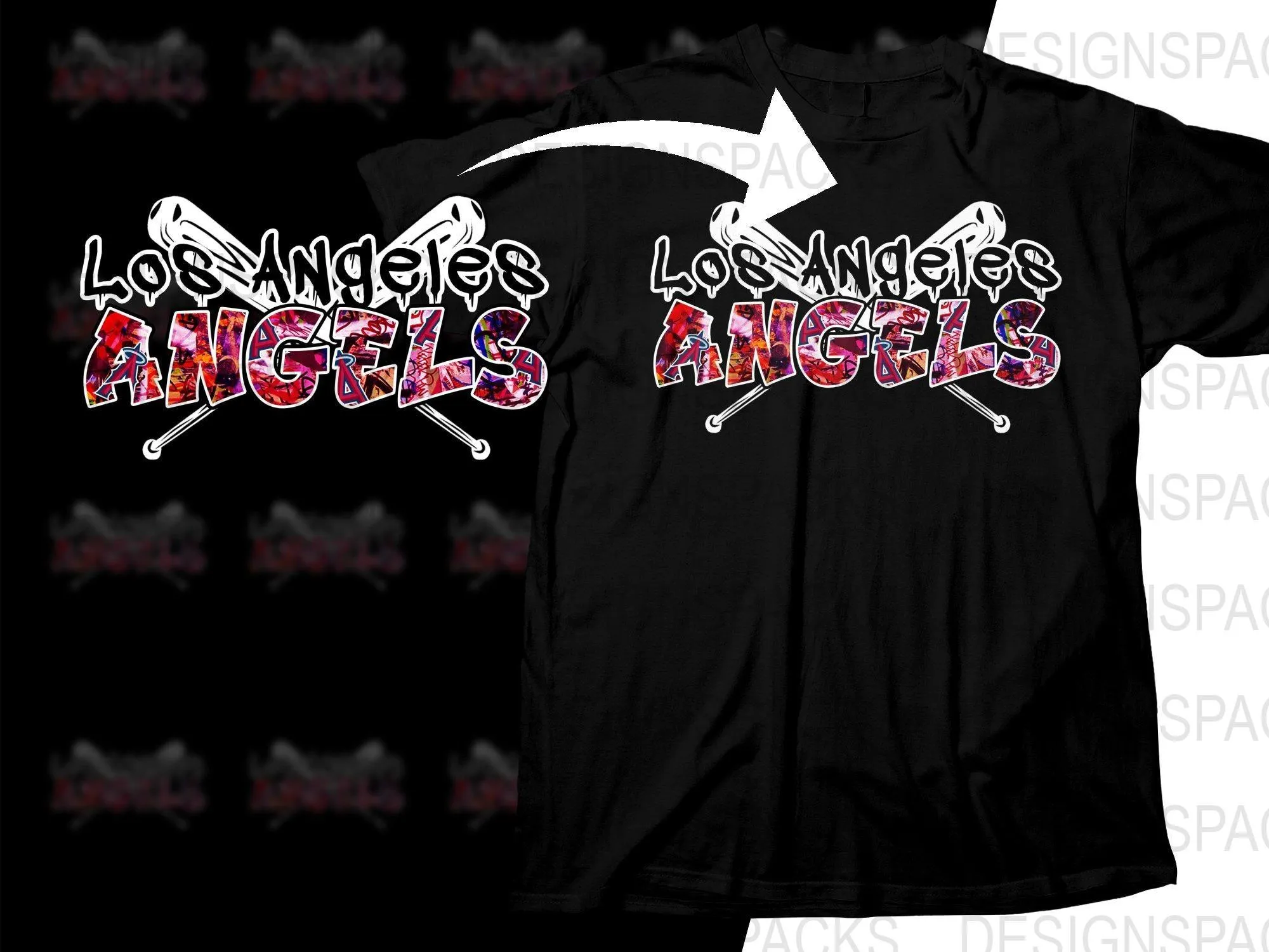 Baseball Bat Team Angels Png Digital Download