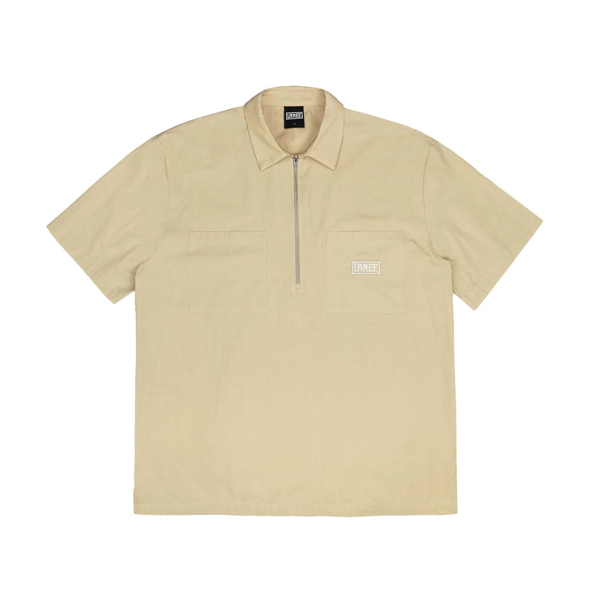 BEIGE HALF-ZIP SHIRT