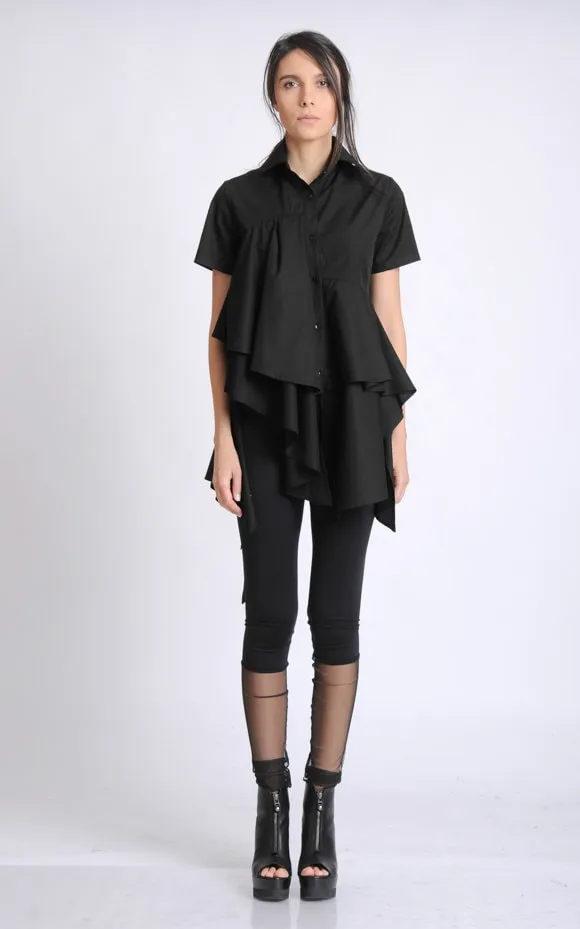 Black Asymmetric Shirt