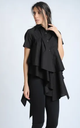 Black Asymmetric Shirt