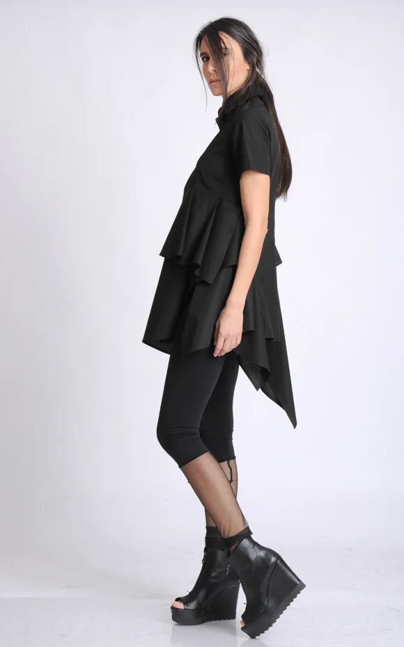 Black Asymmetric Shirt