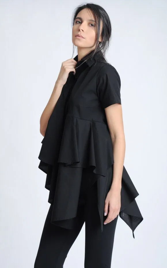 Black Asymmetric Shirt