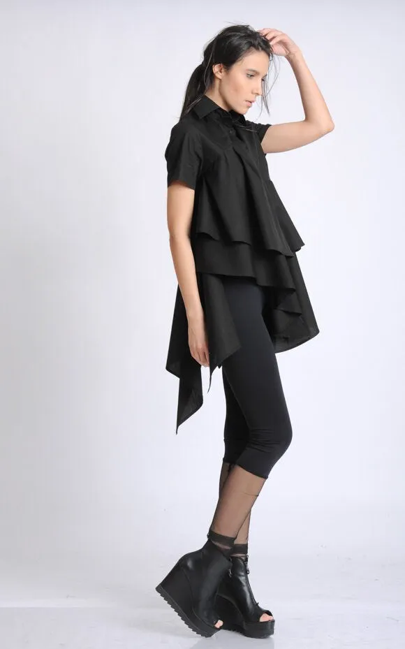 Black Asymmetric Shirt