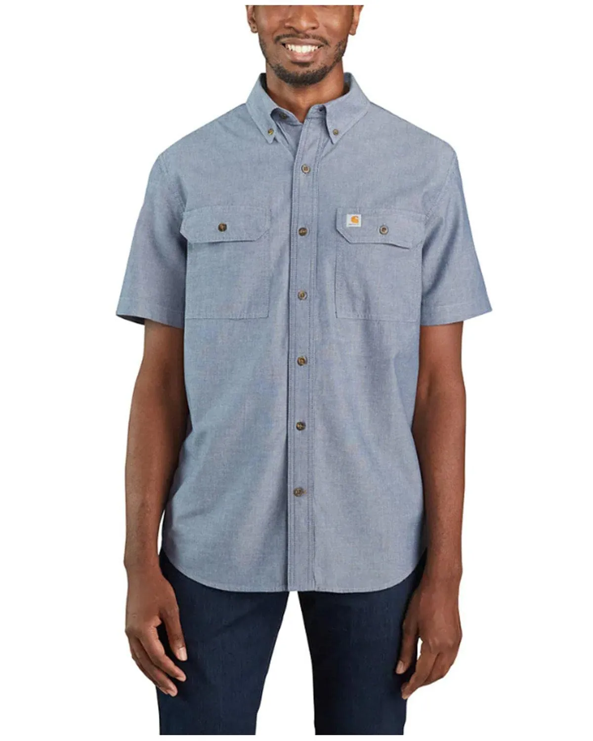 Carhartt 104369 Men's Loose Fit Midweight Chambray ShortSleeve Shirt