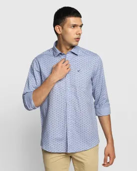 Casual Blue Printed Shirt - Akio