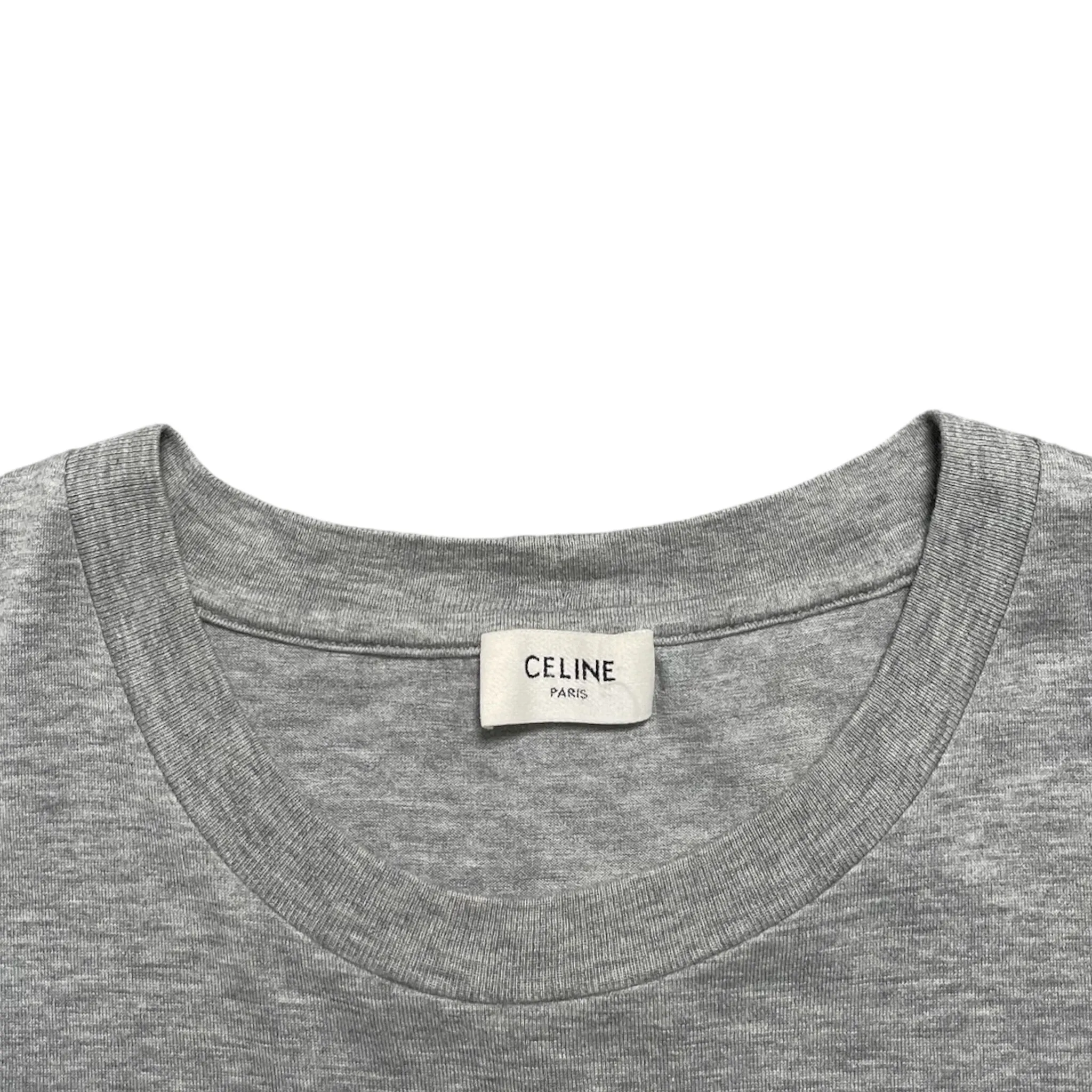 Celine Loose Studded Short Sleeve Tee Shirt Grey Pre-Owned