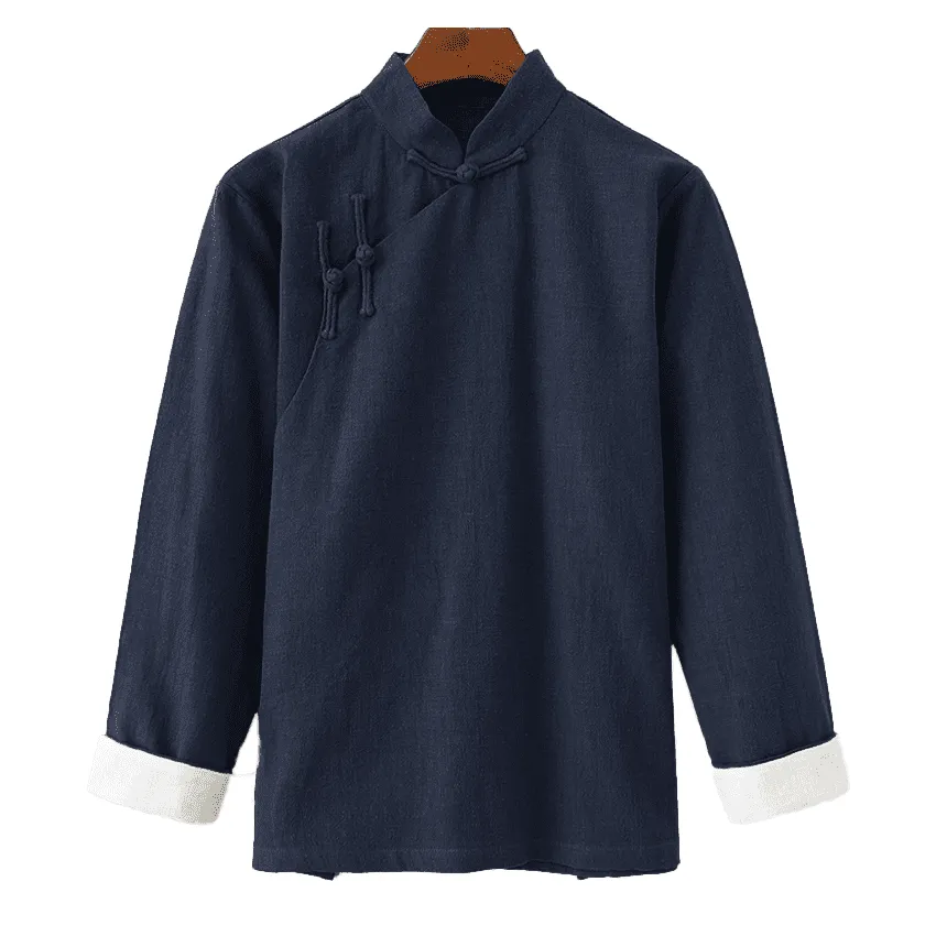 Changshan Jacket with Vertical Buttons