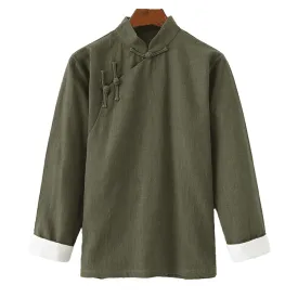 Changshan Jacket with Vertical Buttons