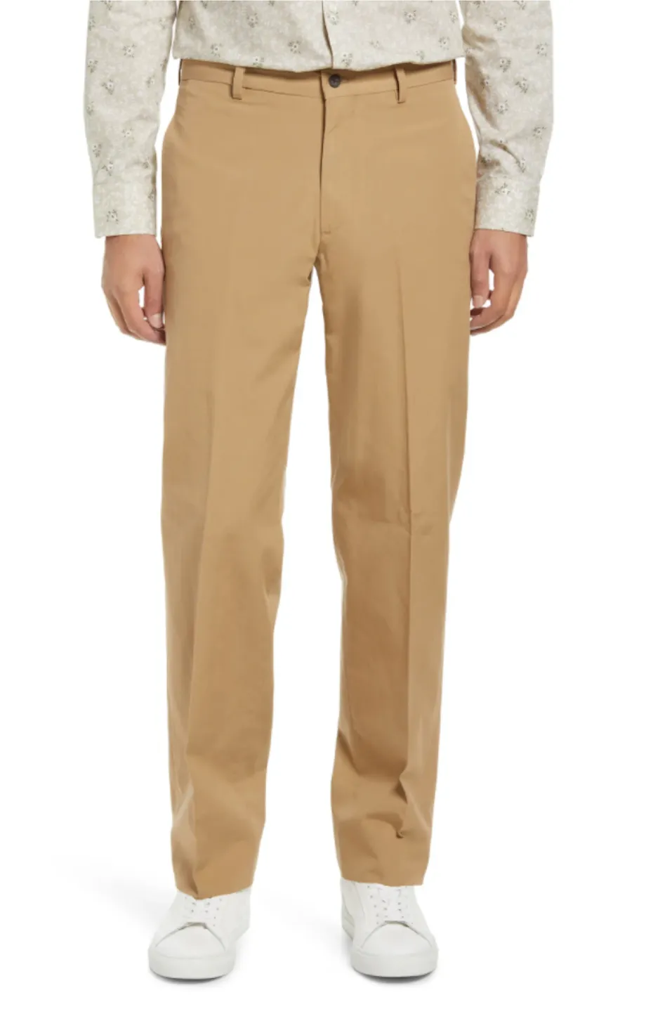 Charleston Khakis Washed Poplin, Flat Front, Regular Rise, British Tan