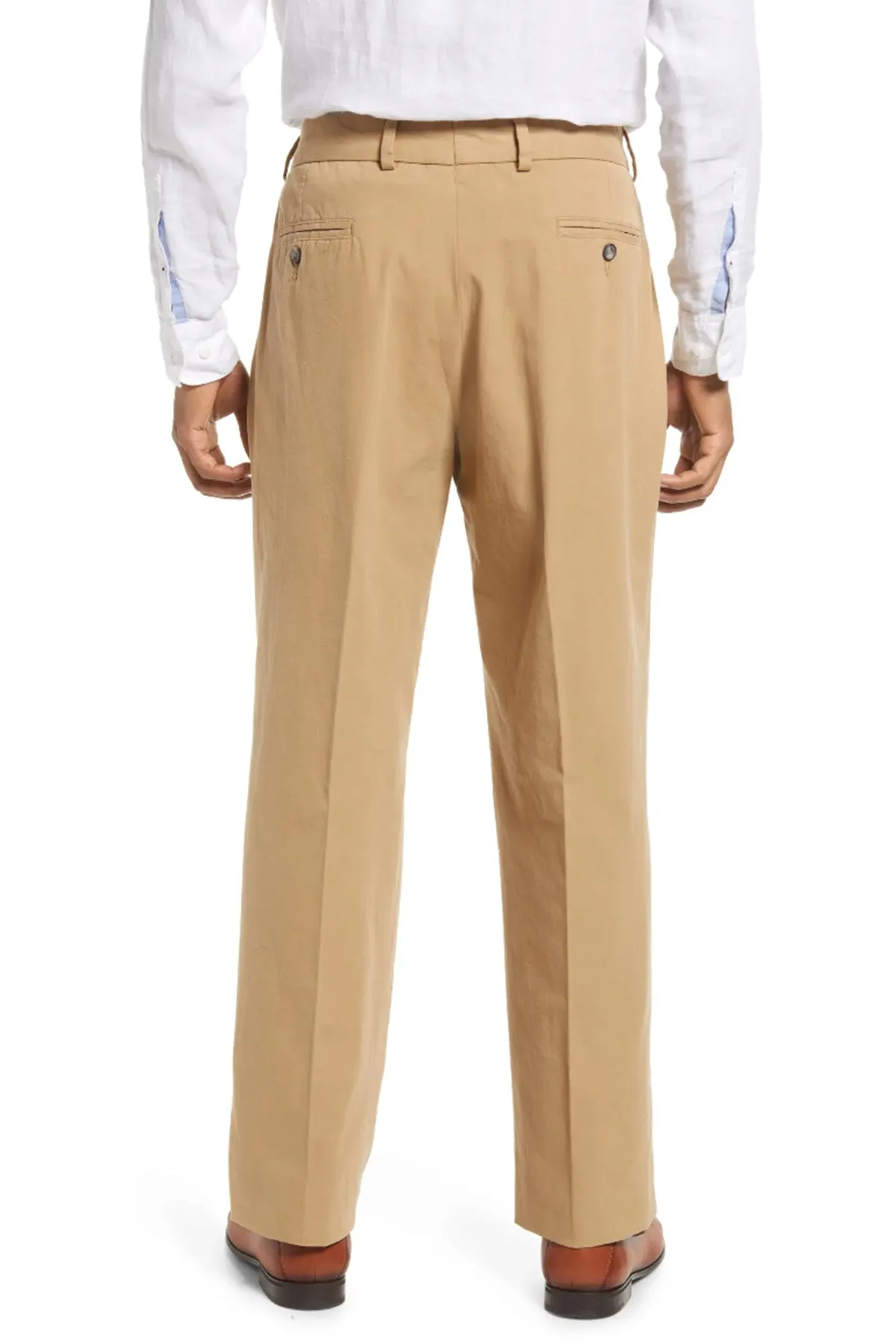 Charleston Khakis Washed Poplin, Pleated, Regular Rise, British Tan