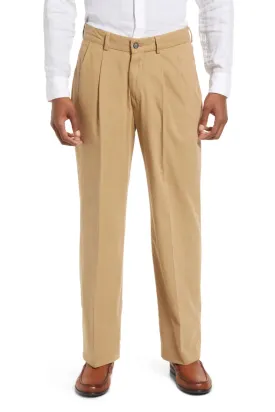 Charleston Khakis Washed Poplin, Pleated, Regular Rise, British Tan