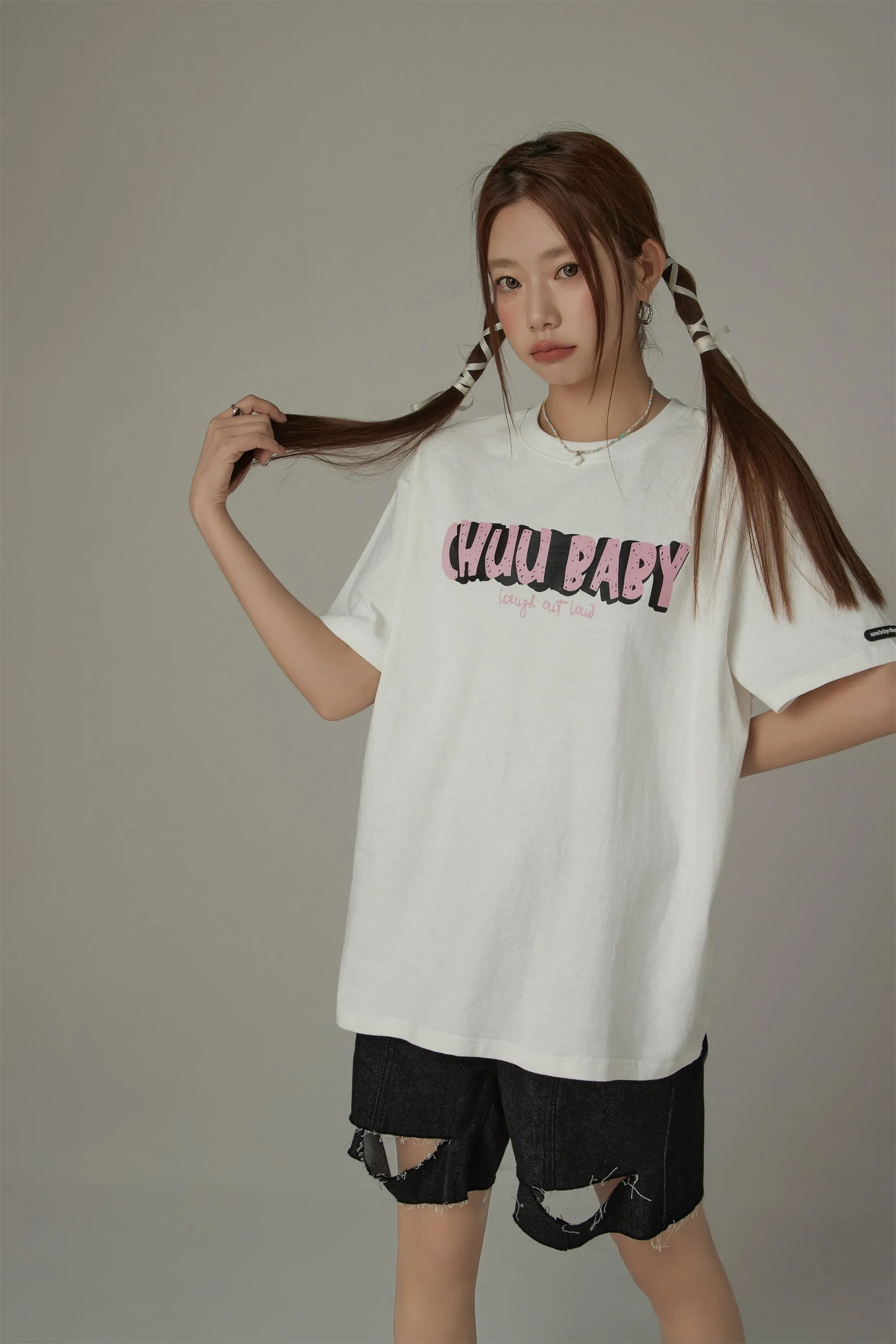 Chuu Baby Logo Cotton Loose Fit T-Shirt