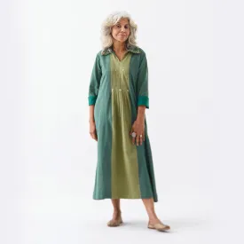 Cotton Tunic Dress for Women | Green | Embroidered