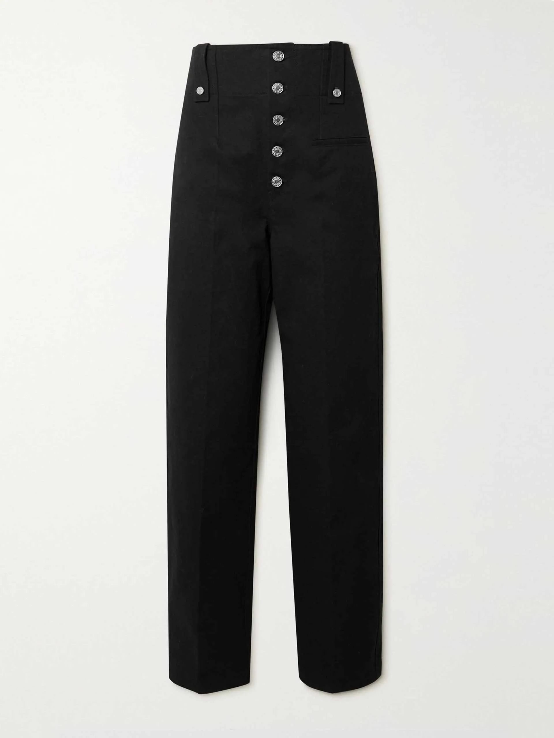 Cotton-twill straight-leg pants