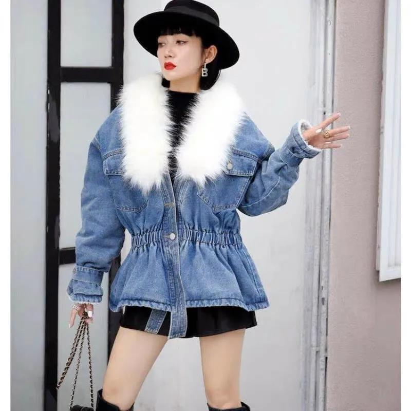 Detachable Fur Denim Jacket