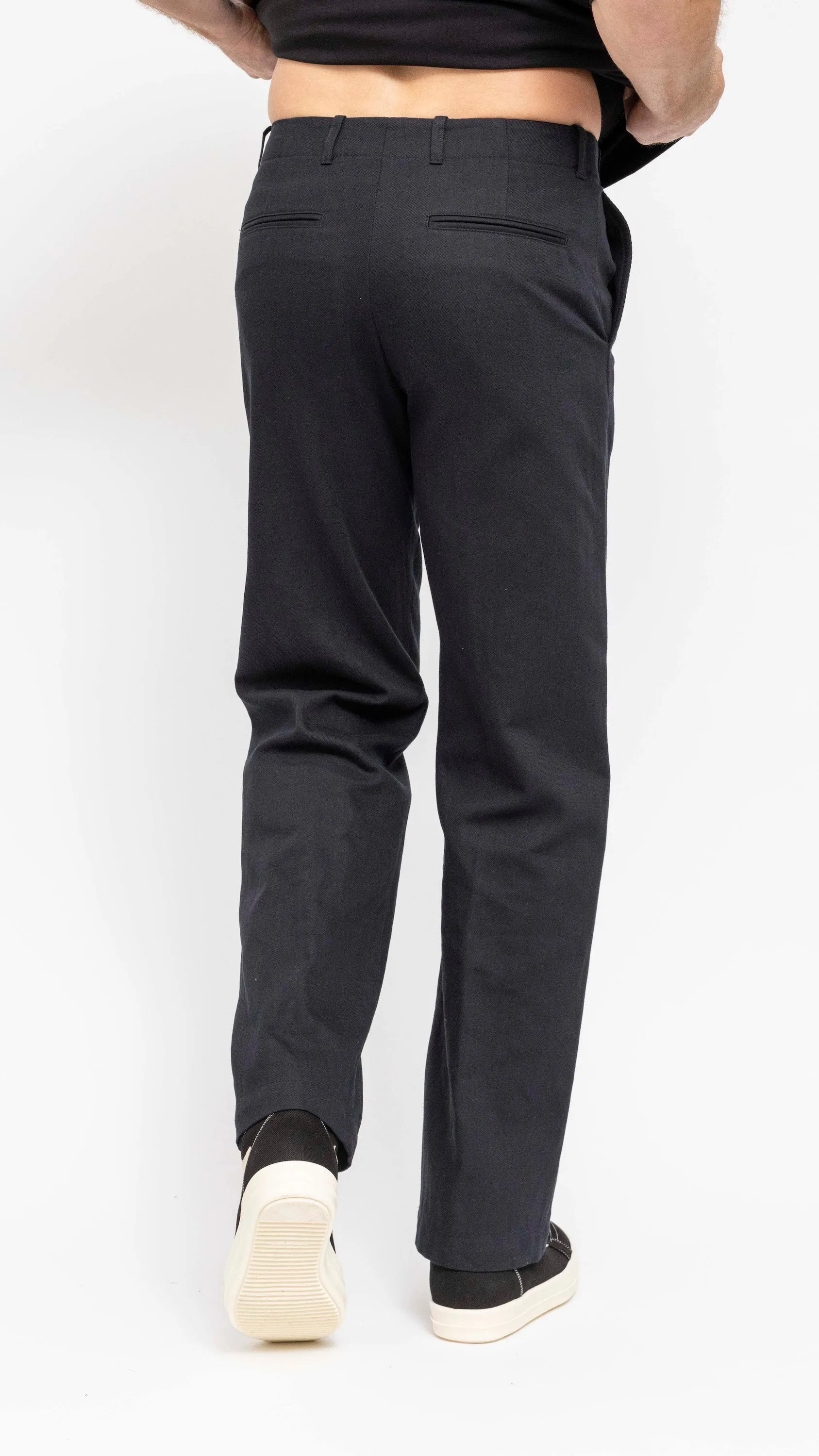 DRIES VAN NOTEN BLACK COTTON BLEND PHIL PANTS