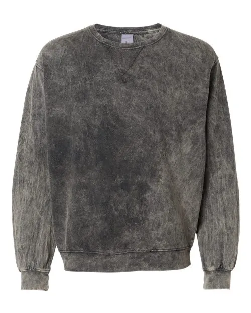 Dyenomite Men's Premium Fleece Mineral Wash Crewneck Sweatshirt