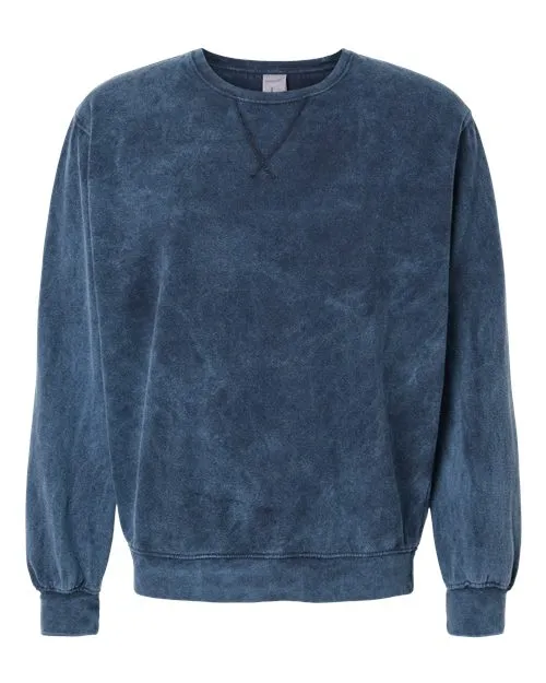 Dyenomite Men's Premium Fleece Mineral Wash Crewneck Sweatshirt