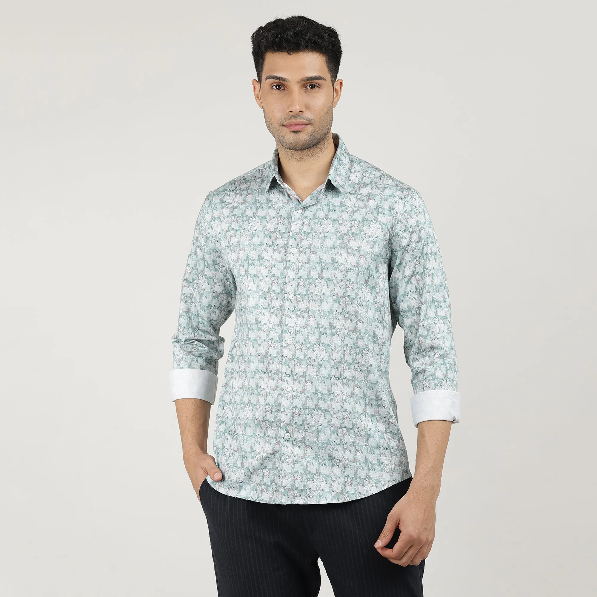 Fern Poplin Printed Shirt