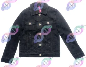 Girl's Black Wash Denim Jacket