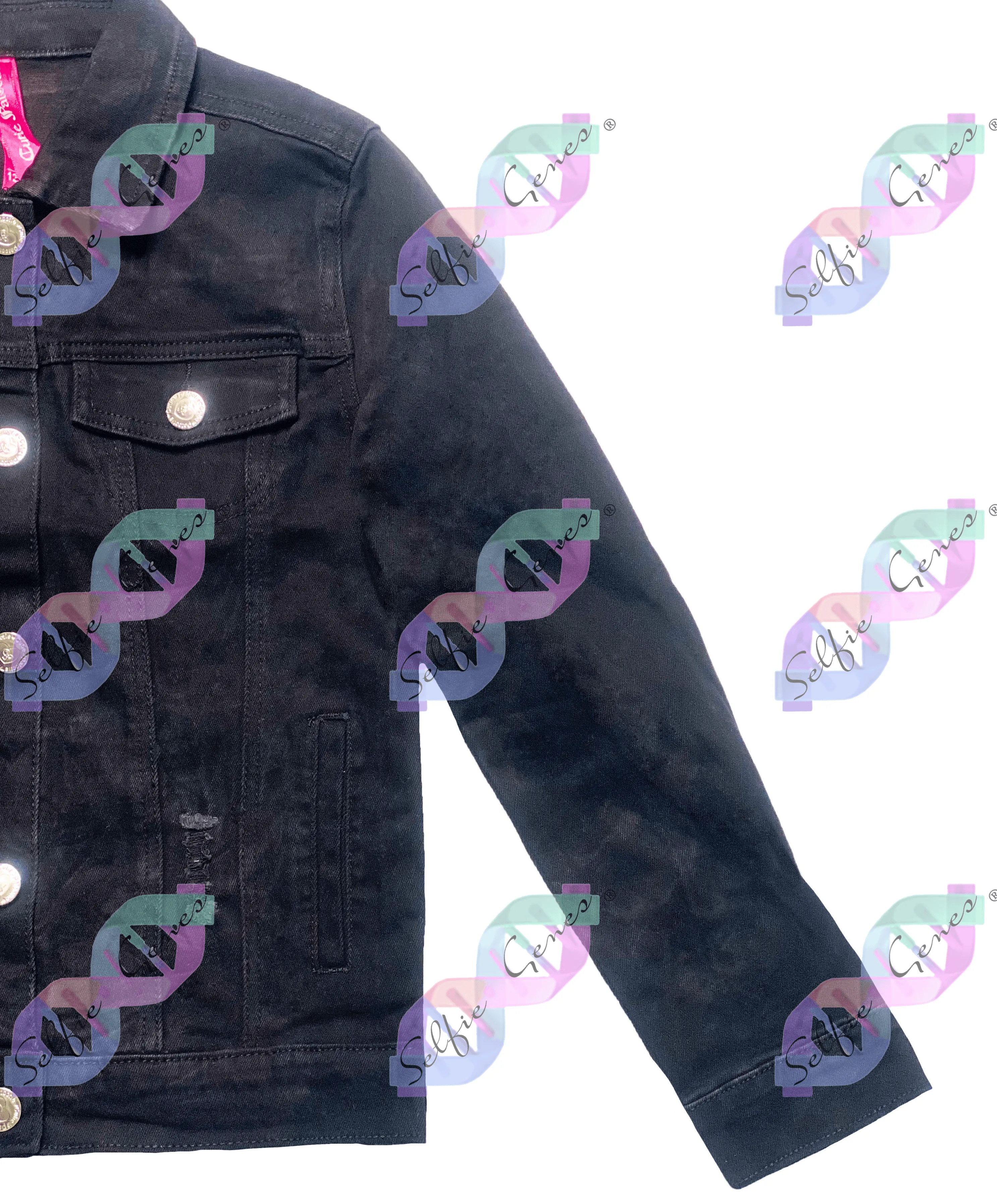 Girl's Black Wash Denim Jacket