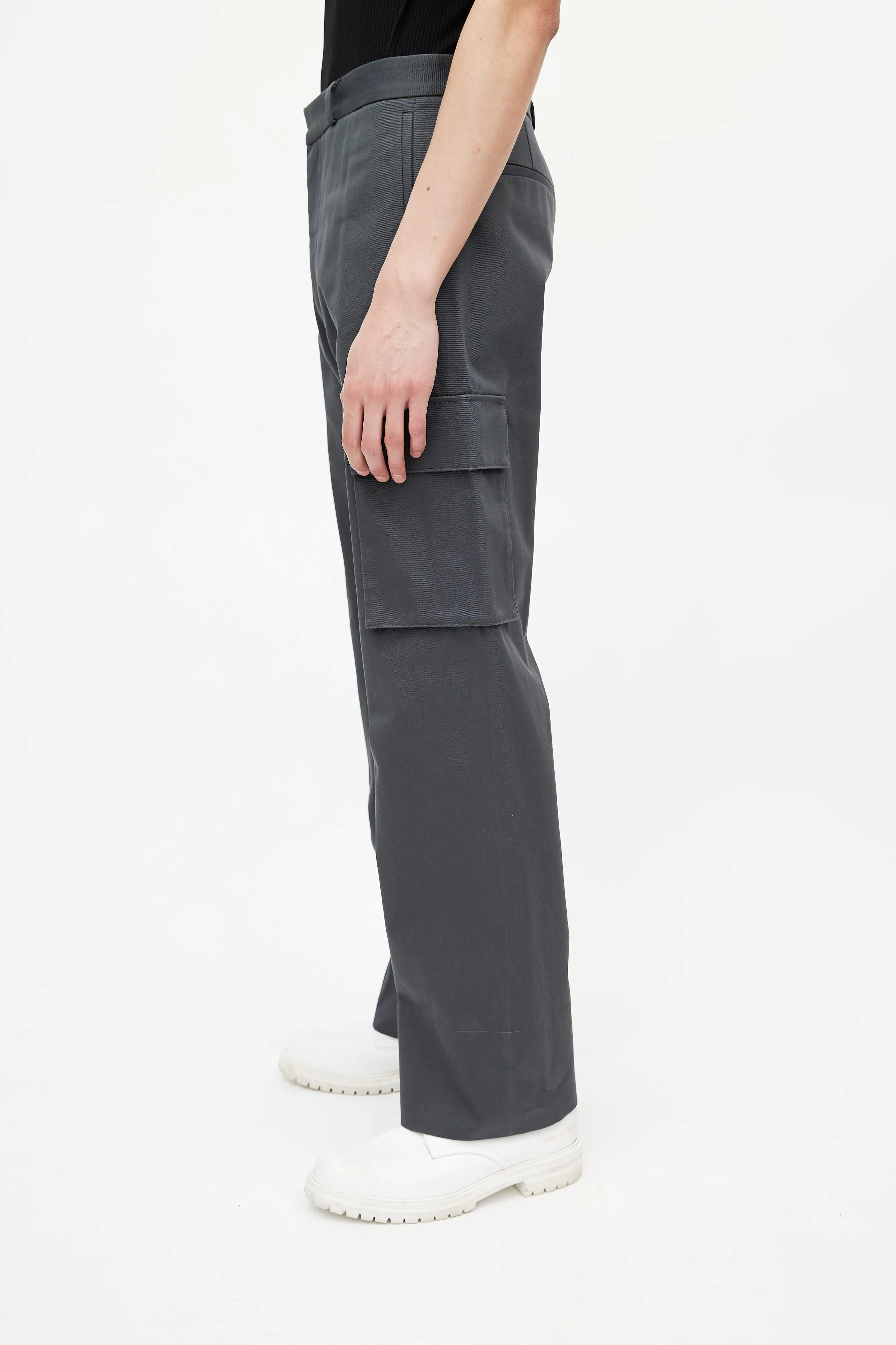 Grey Straight Leg Cargo Pant