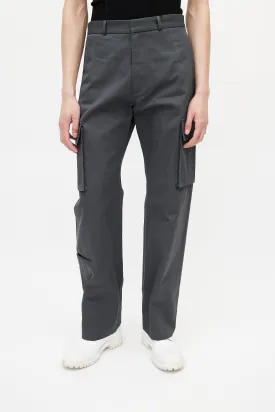 Grey Straight Leg Cargo Pant