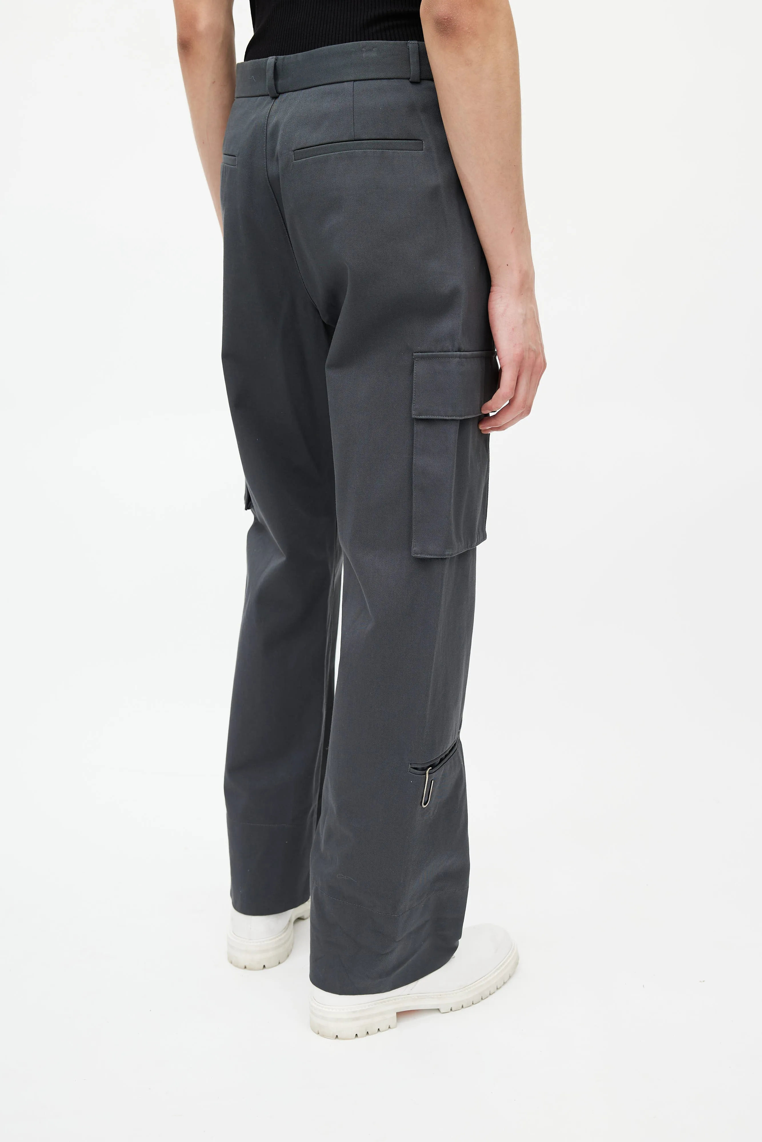 Grey Straight Leg Cargo Pant