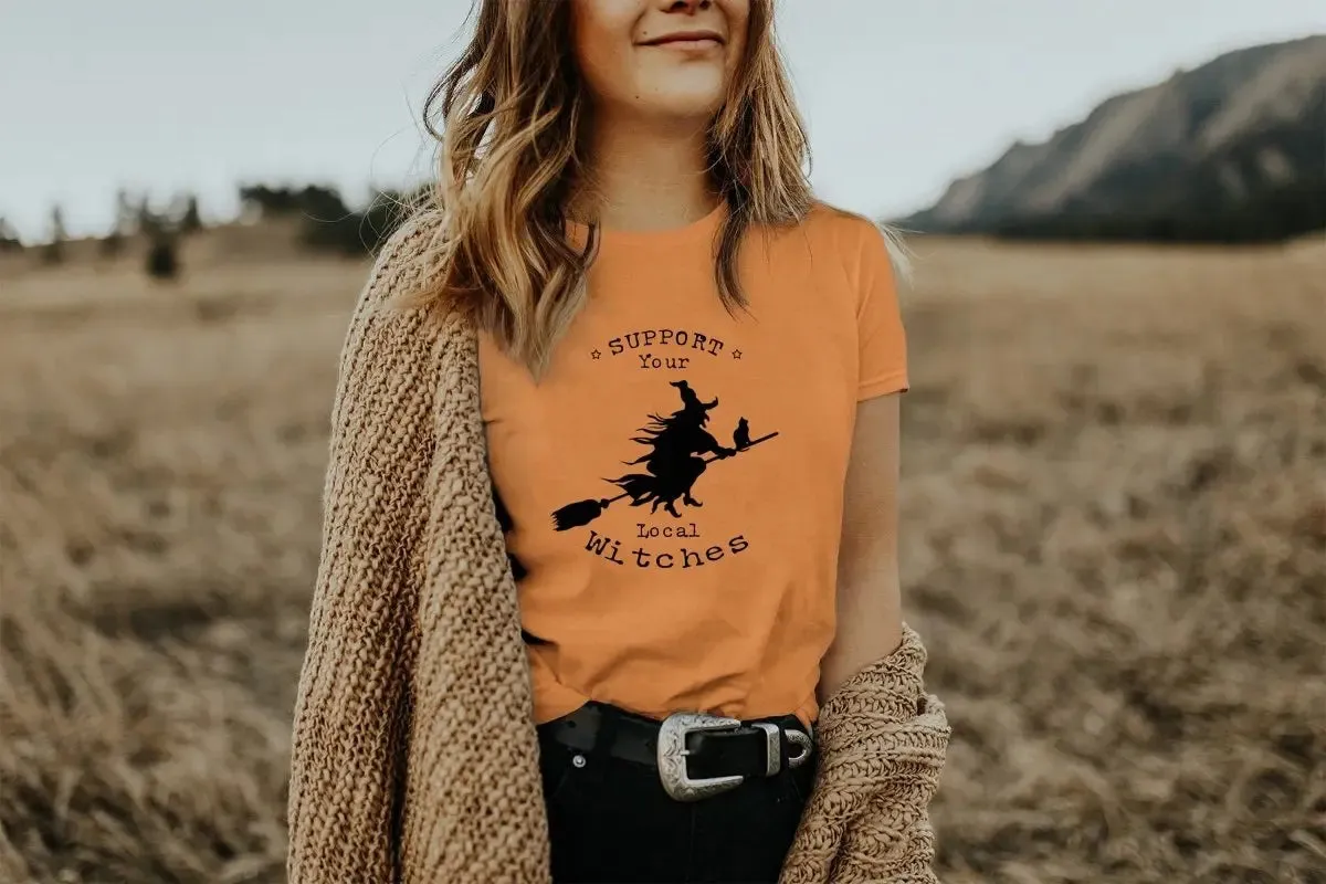 Halloween T-shirt, Witch Society Halloween Shirt, Witch Halloween Tee Shirt, Women&#39;s, Halloween, Witches, Fall Shirt, Vintage Style