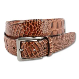 Hornback Crocodile Embossed Calfskin Belt